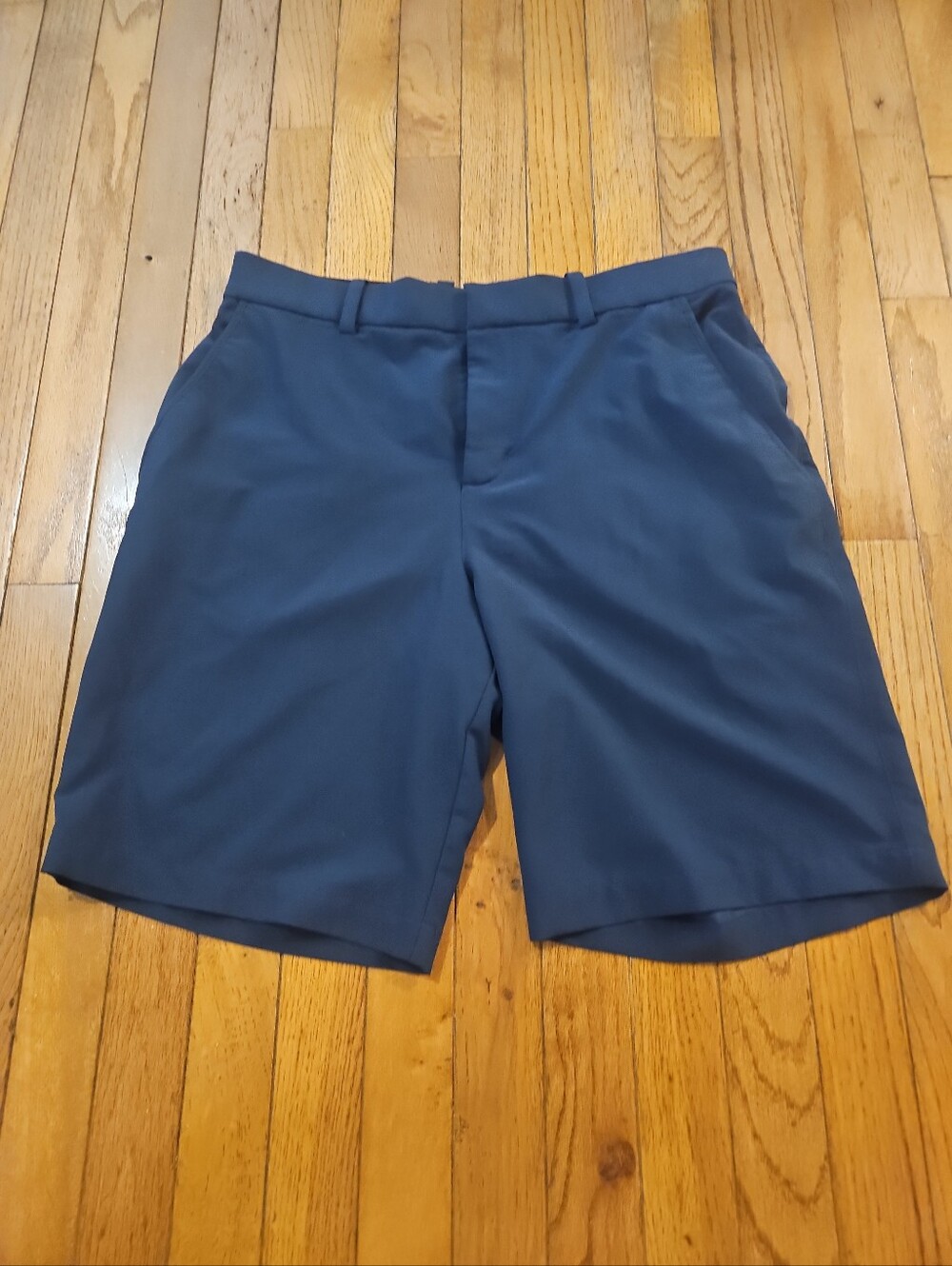 Nike Golf Dri-FIT Shorts Mens 34 Flat Front Navy Blue Performance 9.5"